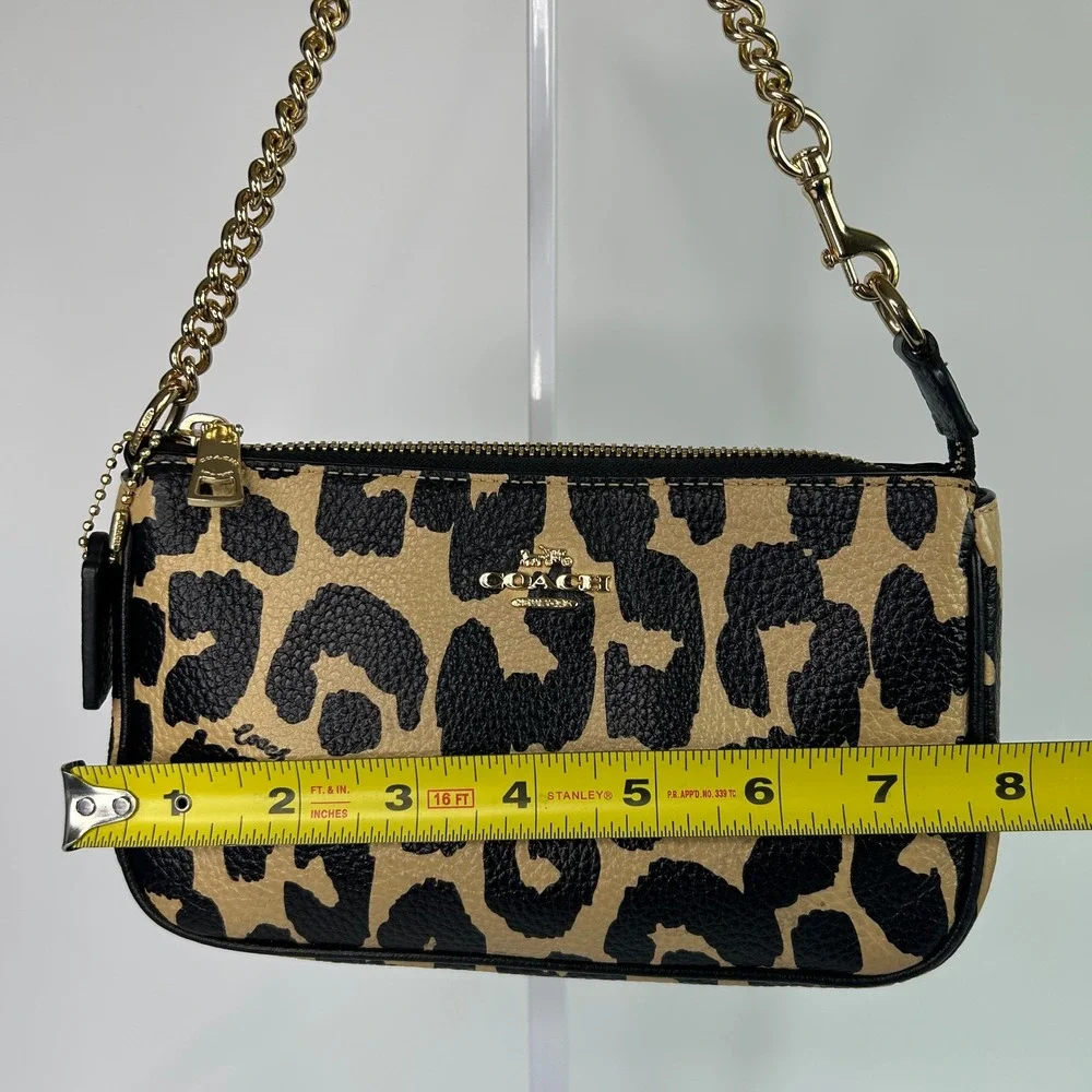 Coach Nolita 19 Leopard Print Leather Wristlet Bag Excellent